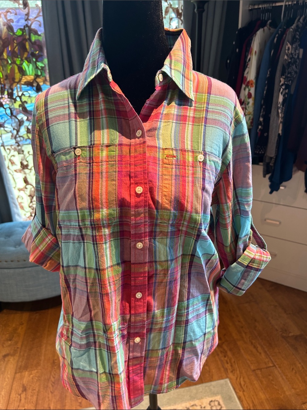 Lauren Ralph Lauren Multicolor Plaid Button-Down Shirt